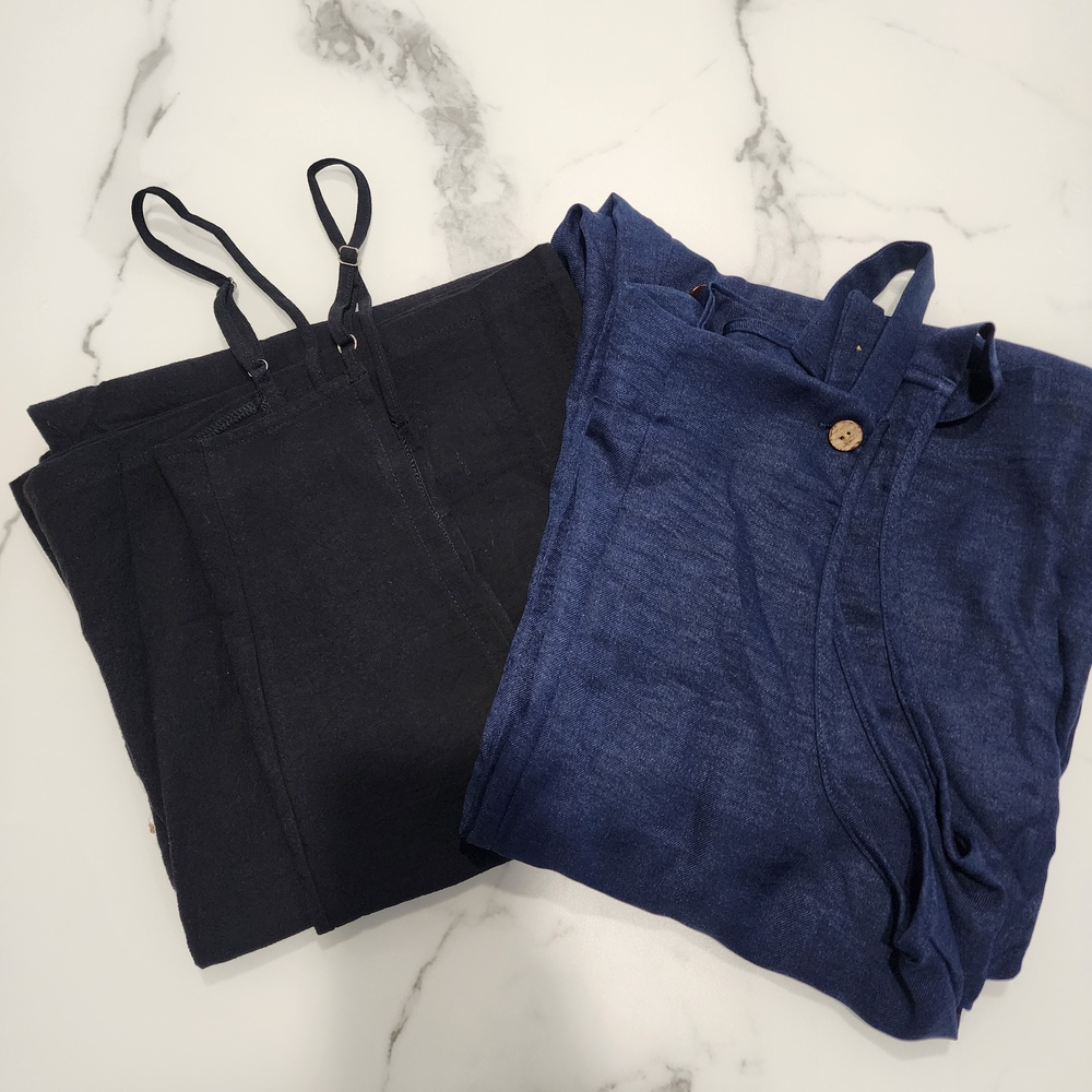 Black and Blue Jumpsuits with Button Detail size Lg